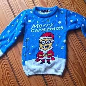 Pure Fashion Minion Christmas Sweater kids size 5/6